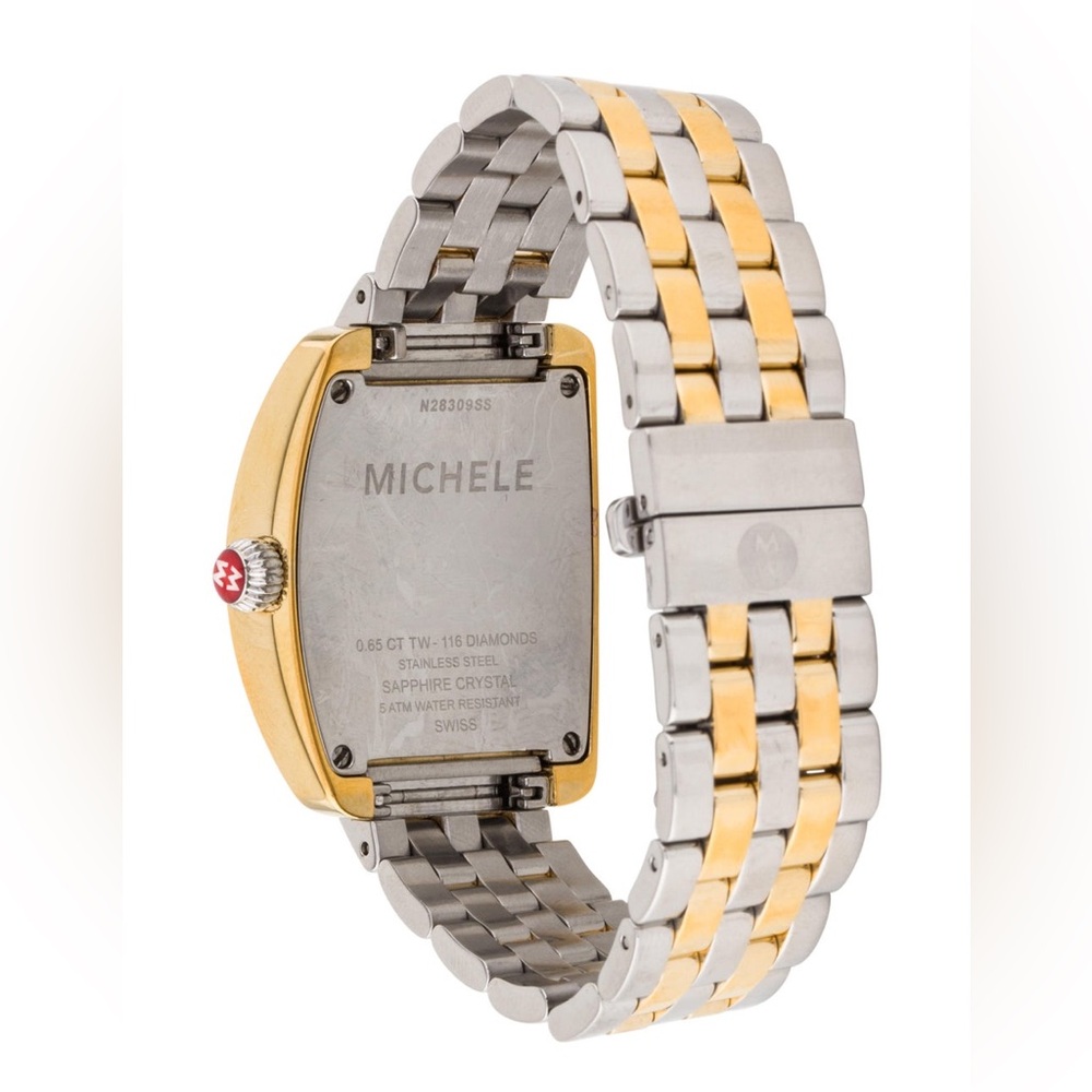 Michele Mini Urban .65 Carat Diamond Gold & Stainless Steel Watch needs battery - Picture 8 of 12